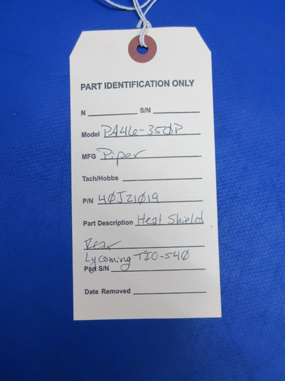 Piper PA46-350P Heat Shield Rear P/N 40J21019 (1123-632)