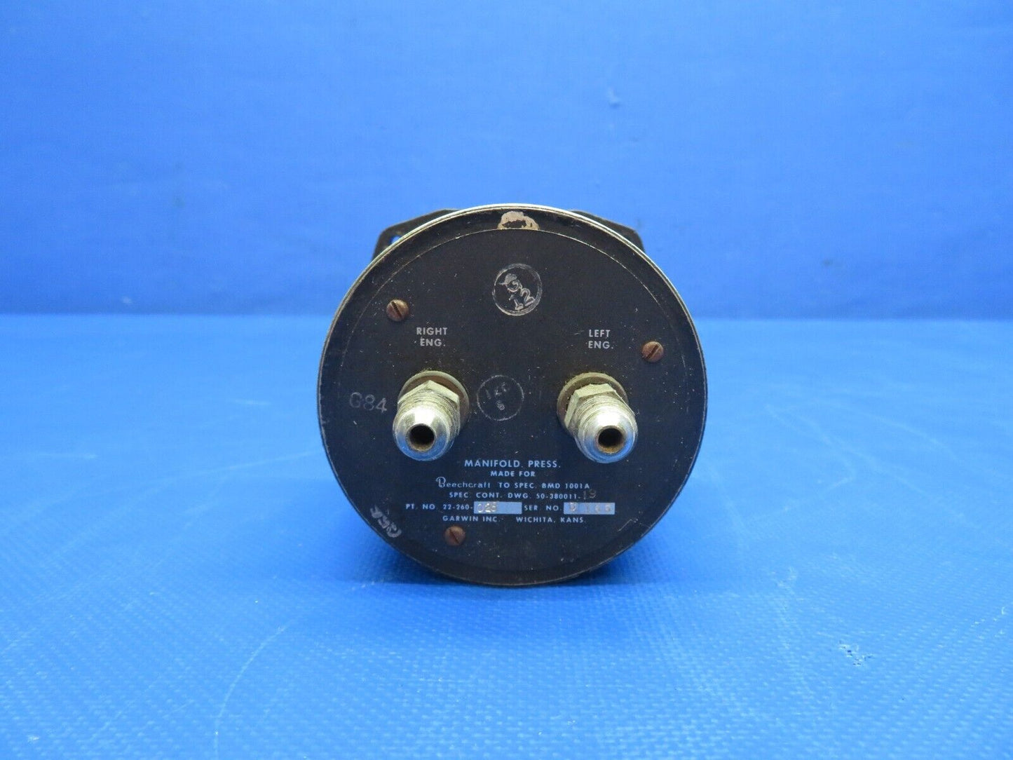 Beech D95A Garwin Manifold Pressure Gauge P/N 22-260-028 WARRANTY (0324-1703)