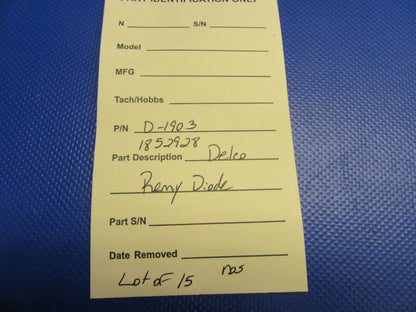 Delco Remy Diode P/N D-1903, 1852928 NOS LOT OF 15 (0921-660)