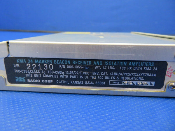 Beech King KMA 24 Marker Beacon Rec & Isolation Amp 14V / 28V w/ 8130 (0721-702)