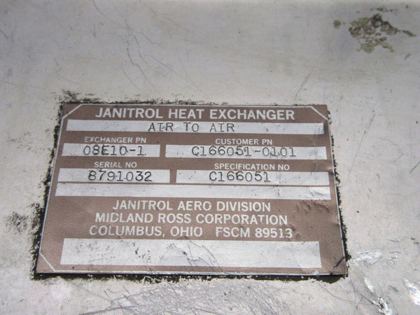 Cessna P210N Janitrol Heat Exchanger Air to Air C166051-0101 (0919-253)