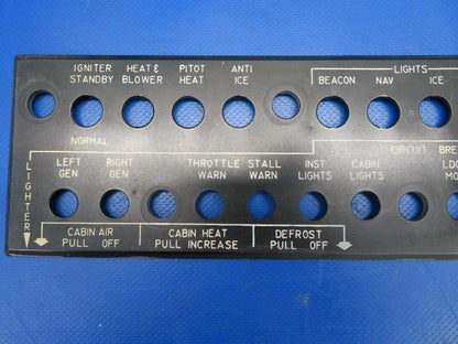 Beech Baron 95-A55 Instrument Sub Panel LH 96-324034 (0120-359)