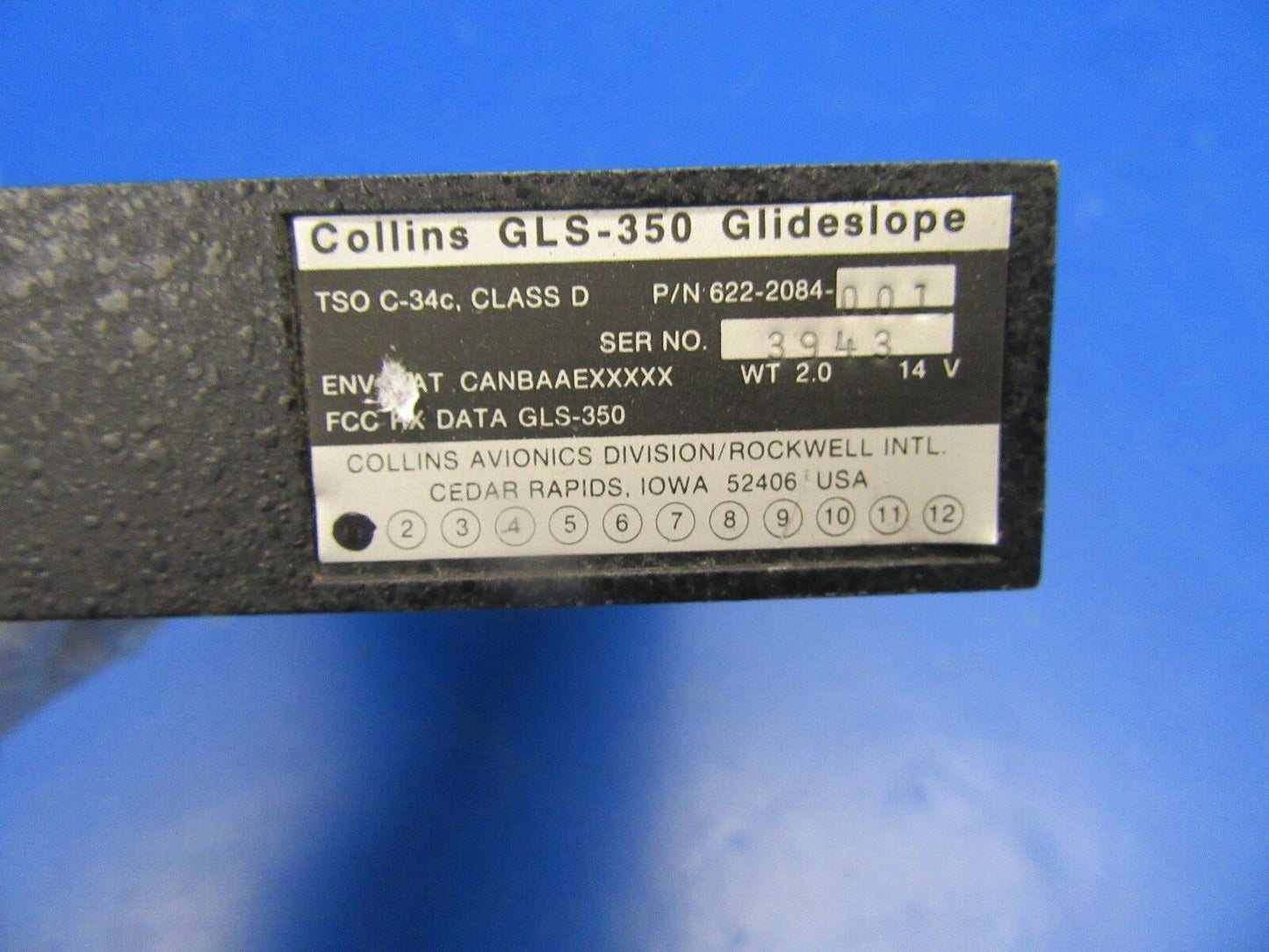 Collins GLS 350 Glideslope 14V P/N 622-2084-001 w/8130 (0618-380)