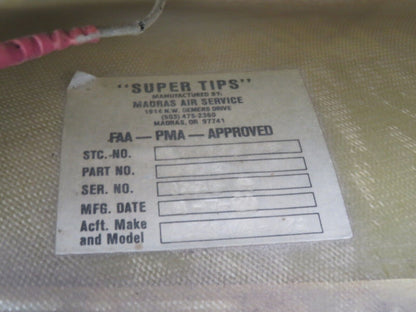 Early Cessna 182 Madras Wing Super Tips LH & RH w/ STC P/N 102R, 102L (1023-281)