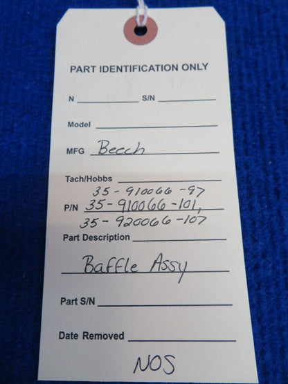 Beech Baffle Assy P/N 35-910066-97 NOS (0722-491)