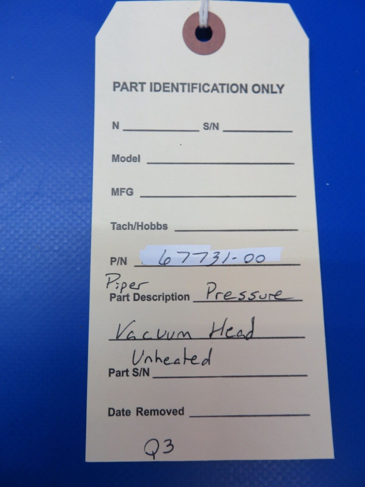 Piper Pressure Vacuum Head Unheated P/N 67731-00 (0922-442)