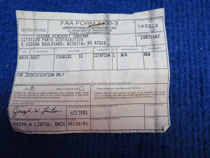 Cessna Citation Boot-Cover w/ 8130 P/N 5500101-11 NOS (0822-333)