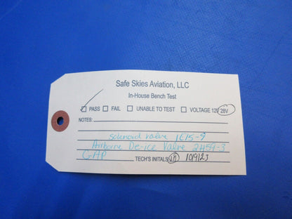 Airborne De-Ice Valve w/ Solenoid 28V P/N 2H59-3 Tested (1023-826)