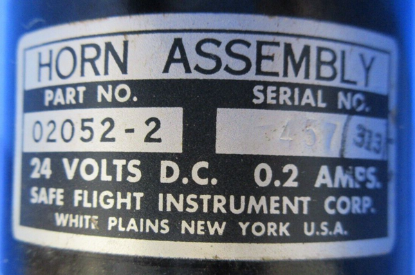 Cessna 310 / 310I Horn Assy Safe Flight 24V P/N 02052-2 Tested (1023-832)