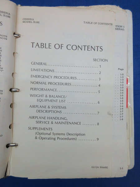 Cessna Skylane RG R182 Pilot's Operating Handbook  (1123-668)