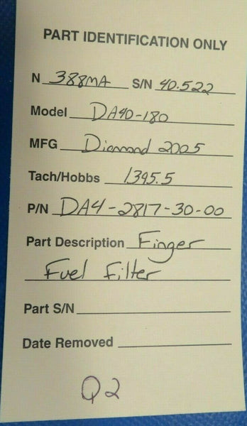Diamond DA40-180 Finger Fuel Filter P/N DA4-2817-30-00 (0220-108)