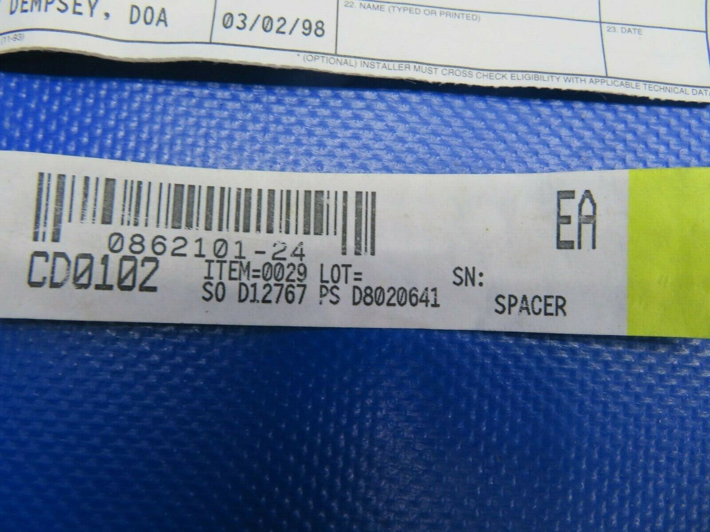Cessna Spacer Flap 0862101-24 NOS (1220-09)