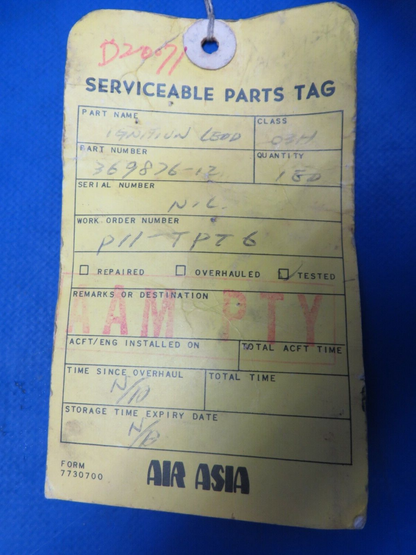 Turbine Ignition Lead P/N 369876-12 (1023-519)