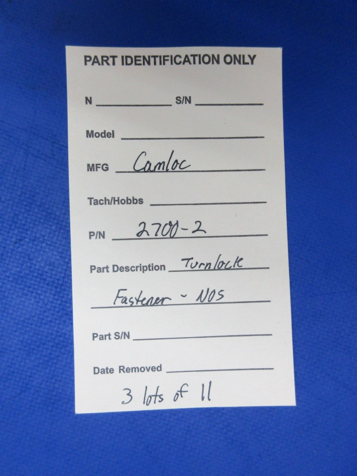 Camloc Turnlock Fastener P/N 2700-2 LOT OF 11 NOS (1123-808)