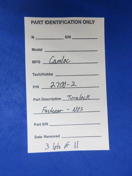 Camloc Turnlock Fastener P/N 2700-2 LOT OF 11 NOS (1123-808)