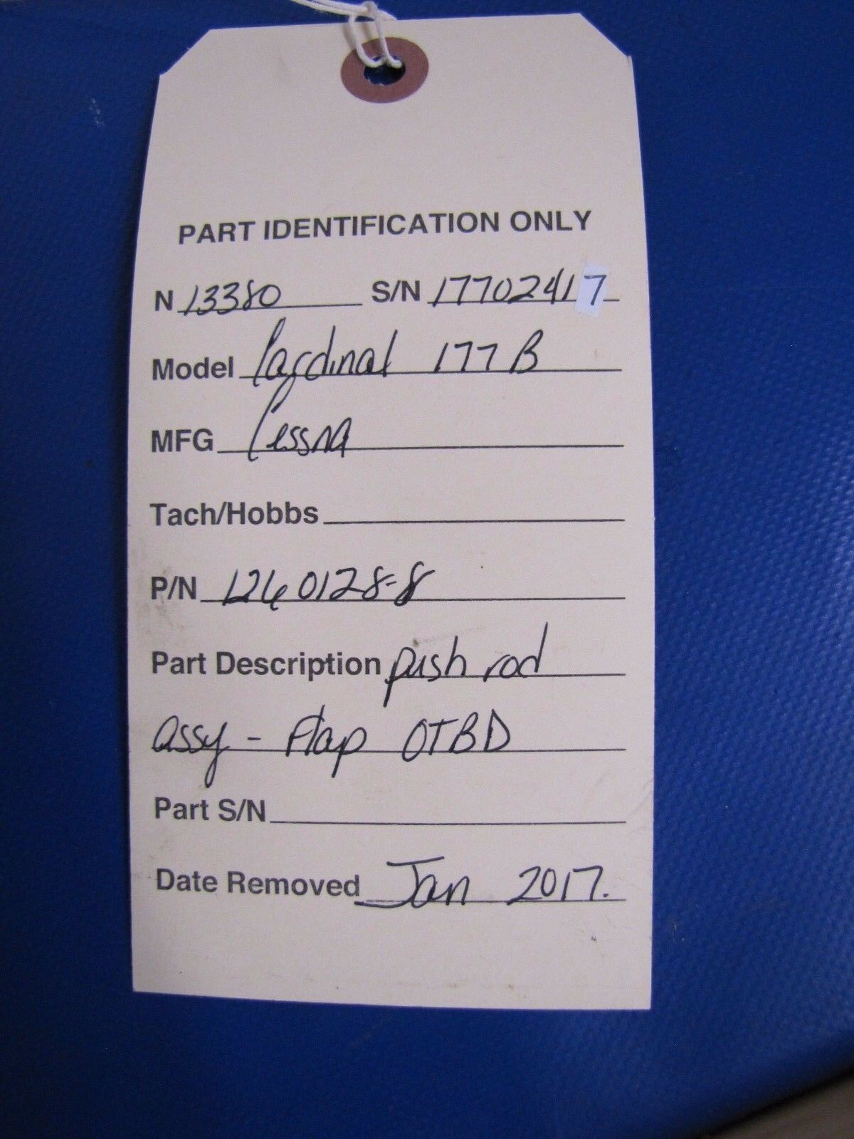 Cessna Cardinal 177B Push Rod Assy OTBD Flap P/N 1260653-3 (0317-88)