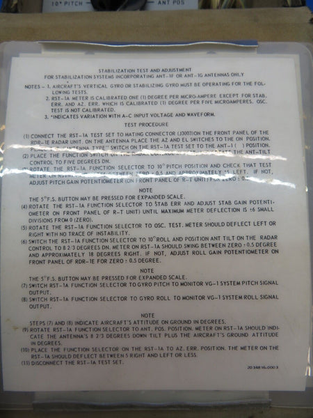 Avionics Specialist ASI-169 Stabilization Test Set P/N 169 (1122-411)