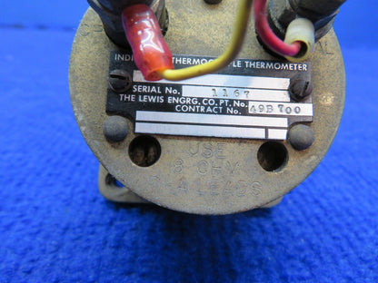 Radair Lewis Thermocouple Thermometer Indicator P/N 49B700 (0622-596)