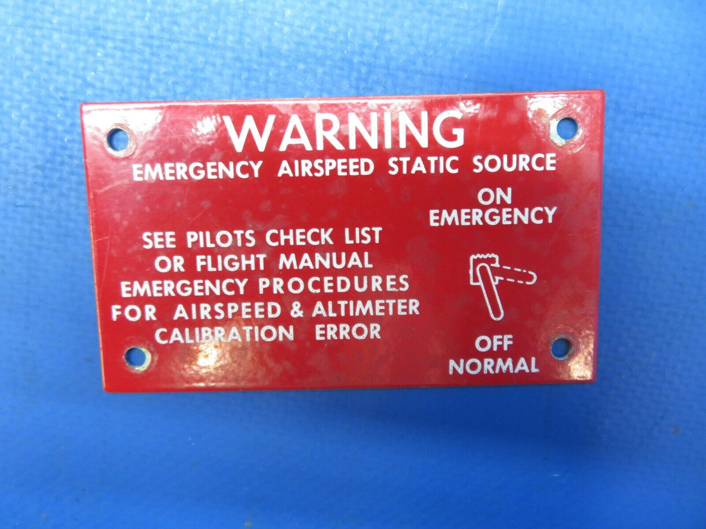 Beech 95-B55 Baron Placard P/N 58-324043-428 LOT OF 5 (0623-331)