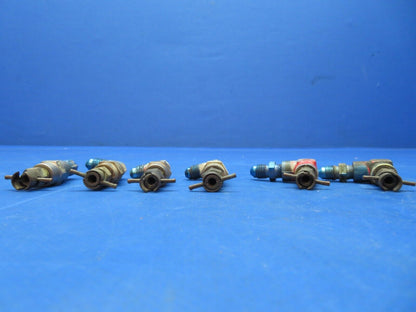Beech Baron Fuel Drain Couplers w/ CCA-4850 Drain Valves LOT OF 6 (0623-394)