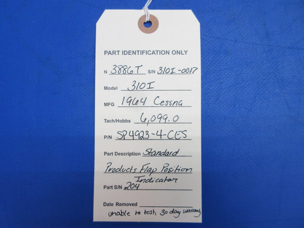 Cessna Standard Products Flap Position Indicator P/N SP4923-4-CES (0823-109)