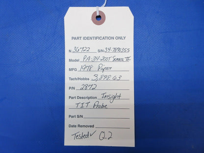 Piper PA-34-200T Seneca II Insight TIT Probe P/N 2872 (0623-202)