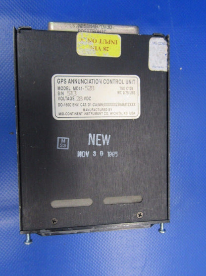 Mid Continent GPS Annunciation Control Unit 28V P/N MD41-528 (1017-30)