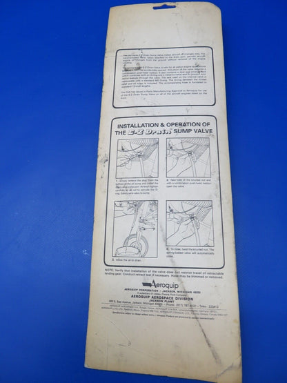 Aeroquip E-Z Drain Sump Valve P/N AE80666H NOS (0922-356)
