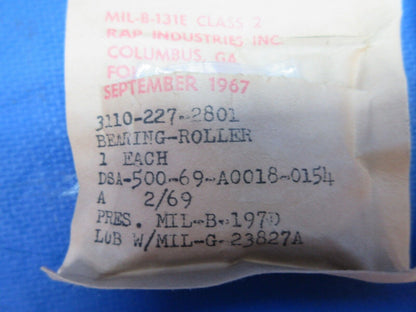 RAP Industries Roller Bearing P/N DSA-500-69-A0018-0154 LOT OF 6 NOS (1123-776)