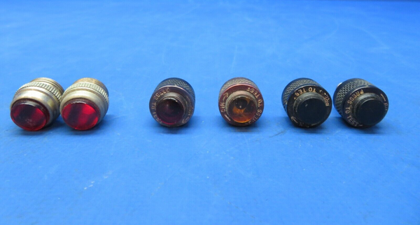 Cessna 310 / 310I Press To Test Light & Lens Red Amber Green LOT OF 6 (1023-175)