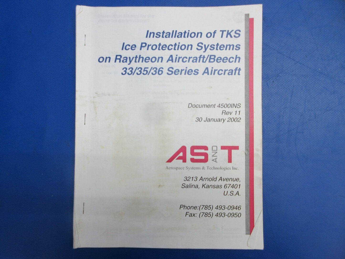 Beech Bonanza TKS De-Ice Hardware & Manuals (0623-282)