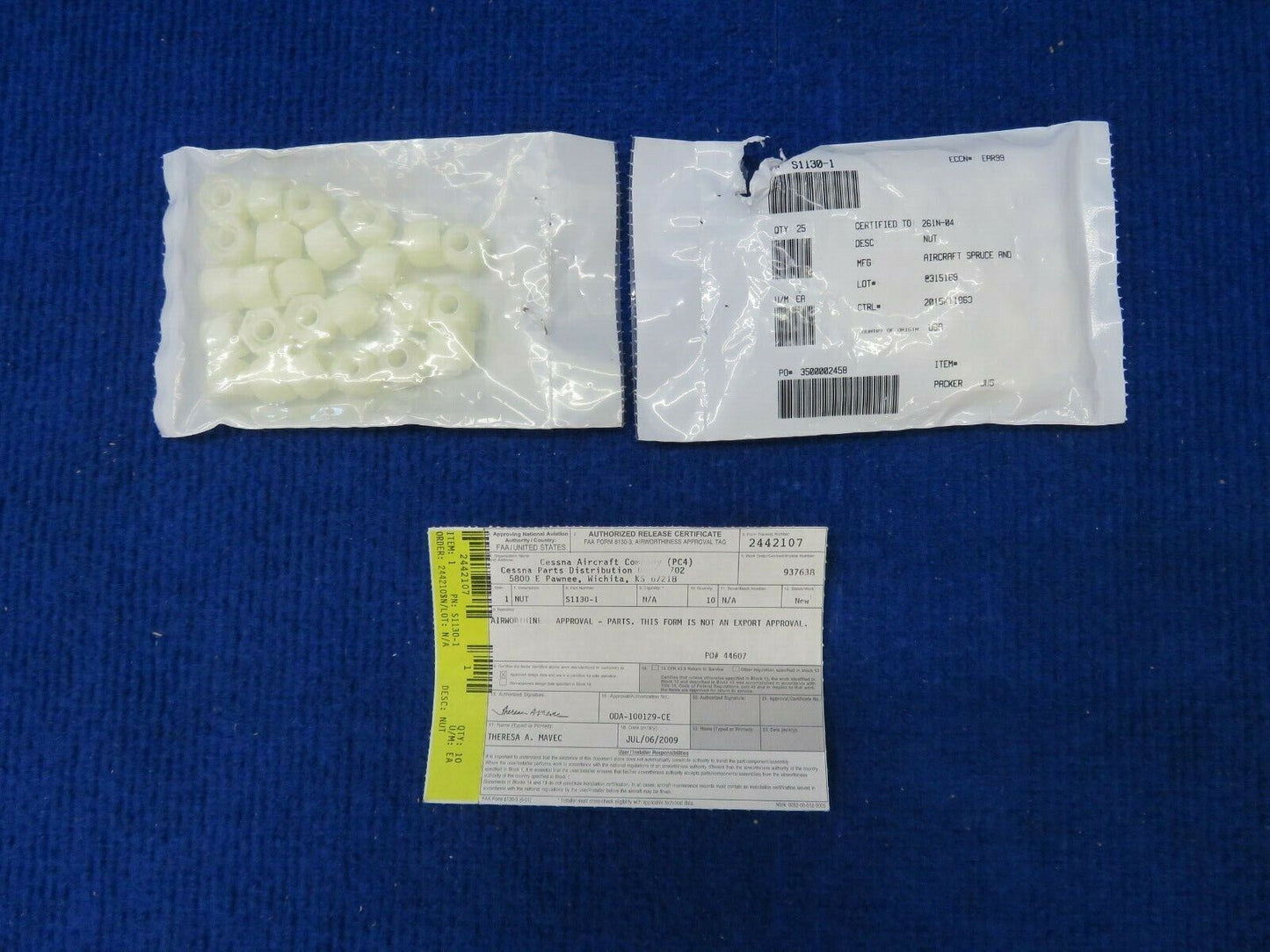 Cessna Nut P/N S1130-1 LOT OF 48 NOS w/ 8130 (0522-59)