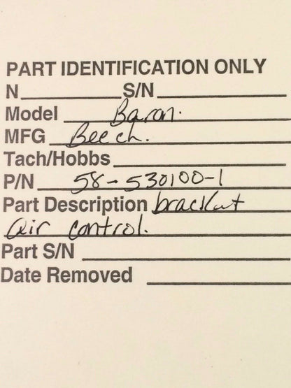 Beech Baron Bracket Assy Fresh Air Control P/N 58-530100-1 (1016-36)