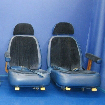 Cessna 310 R #3, #4Passenger Seat Blue Leather & Cloth (0918-306)