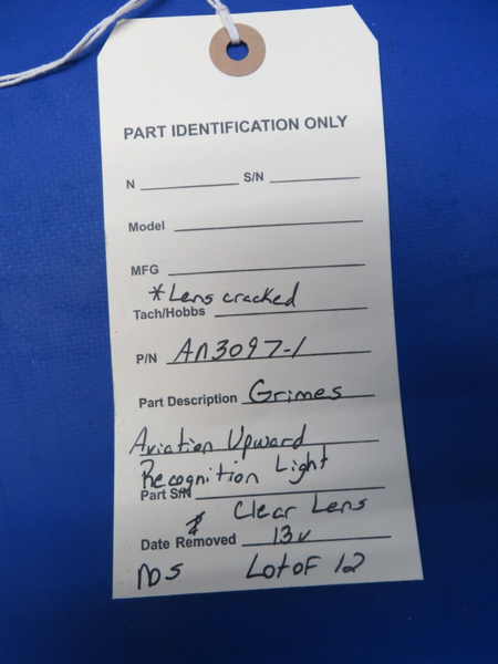 Grimes Aviation Upward Light 13v AN3097-1 Cracked Lenses LOT OF 12 (0923-552)