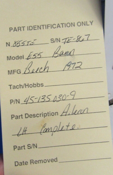 Beech Baron E55 Aileron LH P/N 45-135030-9 Aluminum Minus Trim Tab (0118-184)
