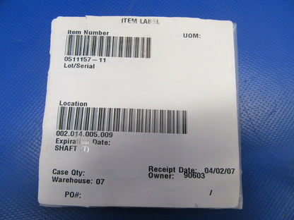 Cessna 172 Shaft Fuel Selector Valve Lower P/N 0511157-11 NOS (0419-472)