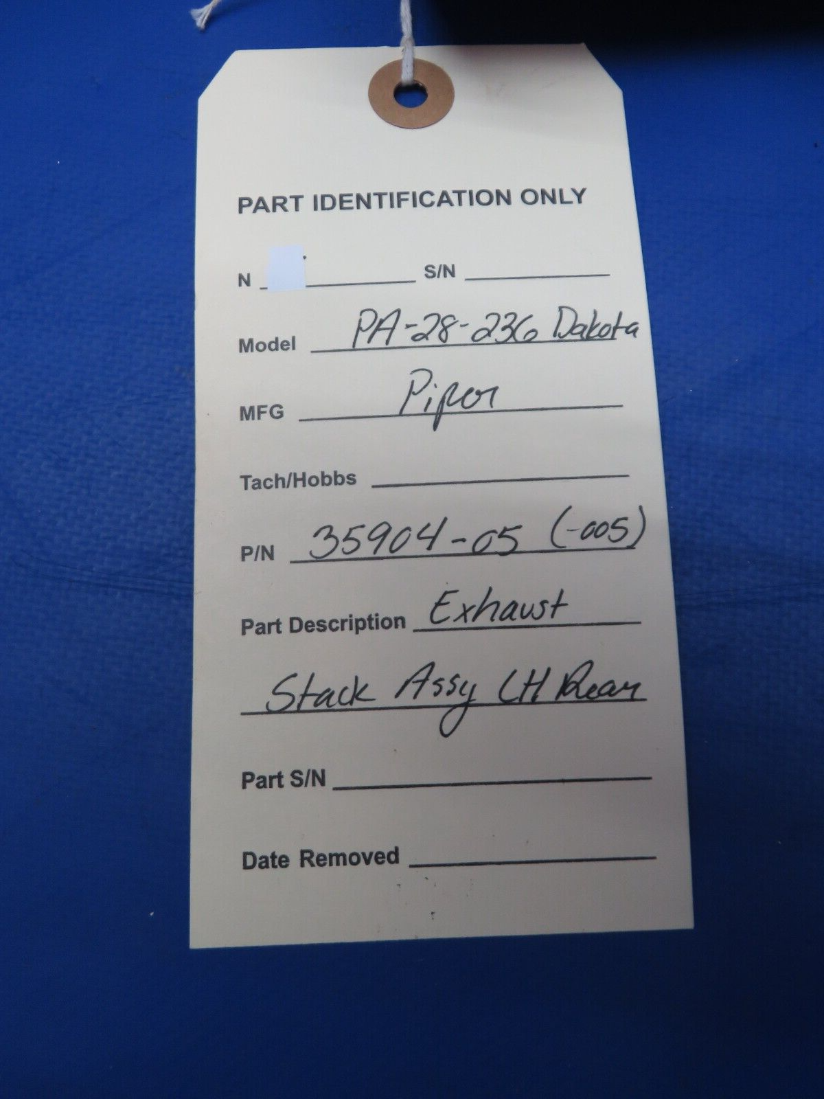 Piper PA-28-236 Dakota LH Rear Exhaust Stack Assy P/N 35904-05 (0723-357)
