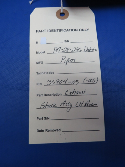 Piper PA-28-236 Dakota LH Rear Exhaust Stack Assy P/N 35904-05 (0723-357)