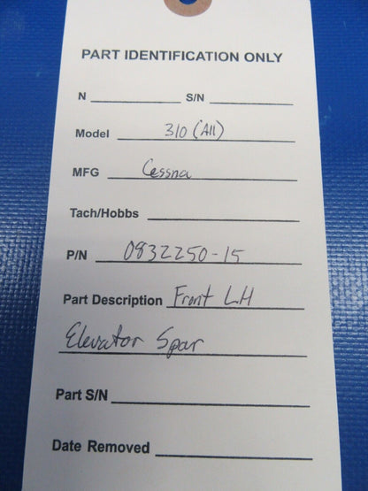 Cessna 310 LH Elevator Front Spar P/N 0832250-15 (1123-13)