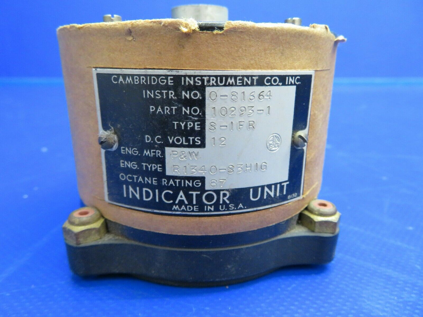 Cambridge Instruments Fuel-Air Ratio Indicator 12V 10293-1 NOS (0720-831)