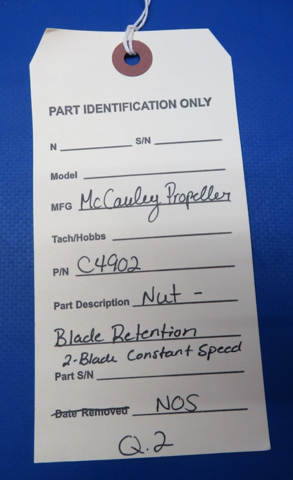 McCauley Threaded Propeller Nut Blade Retention P/N C4902 NOS (0523-276)