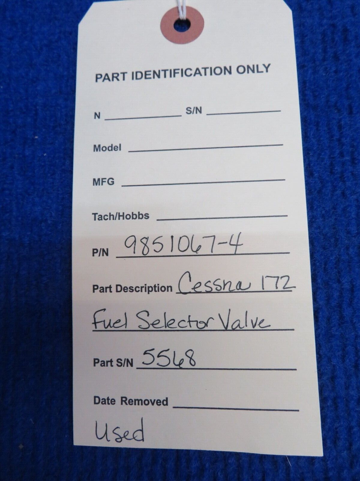 Cessna 172 Fuel Selector Valve P/N 9851067-4 CORE (0622-51)