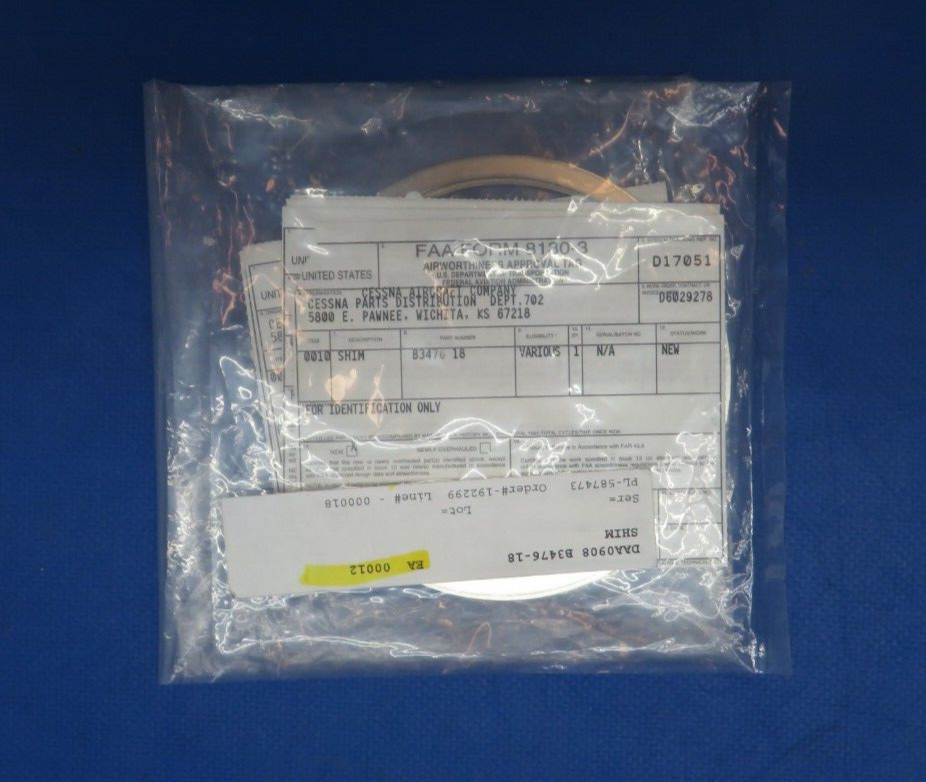 McCauley Threaded Propeller Shim w/ 8130 P/N B3476-18 LOT OF 6 NOS (0523-275)