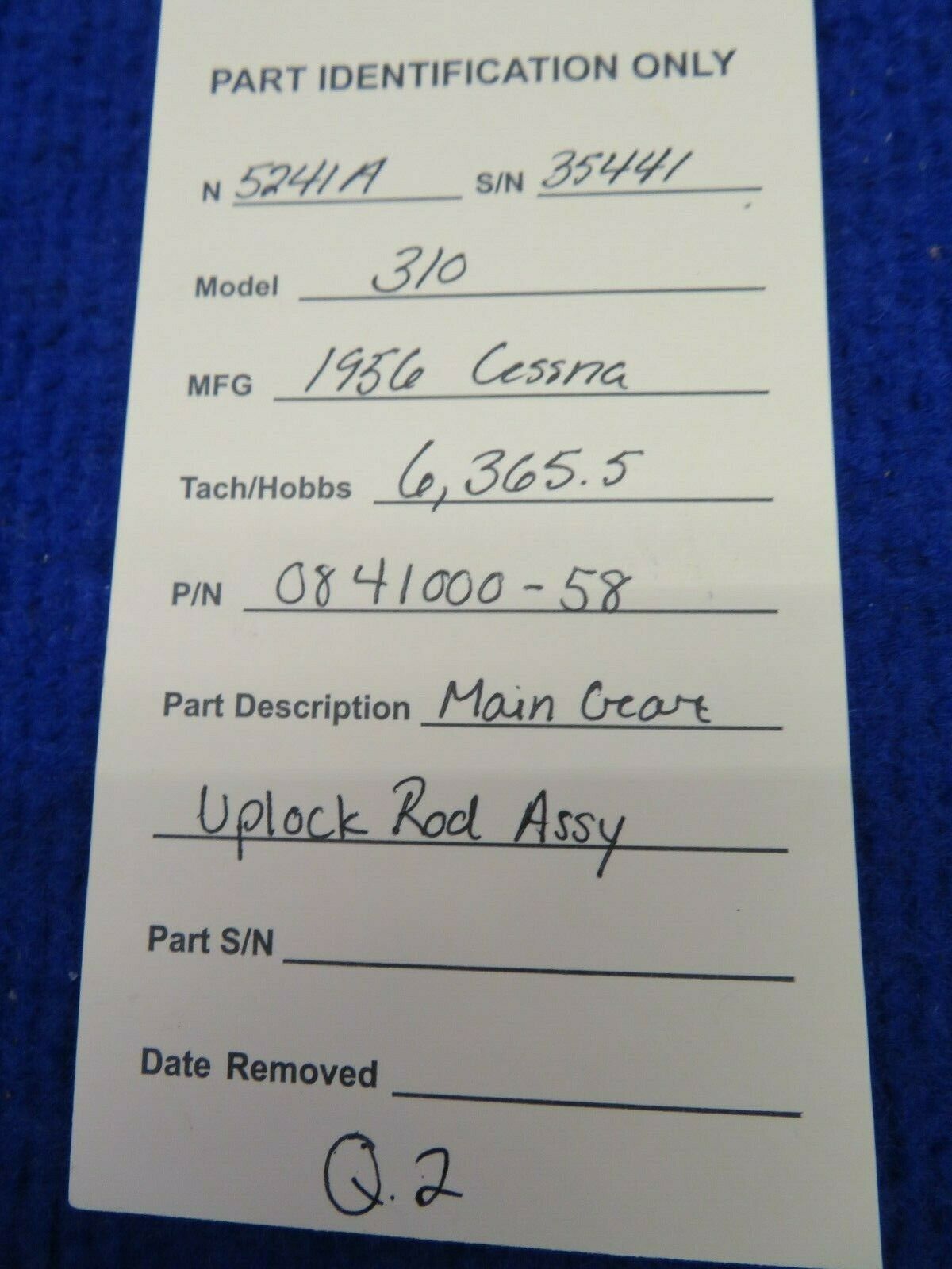 Cessna 310 Main Gear Uplock Rod Assembly P/N 0841000-58 (0422-517)