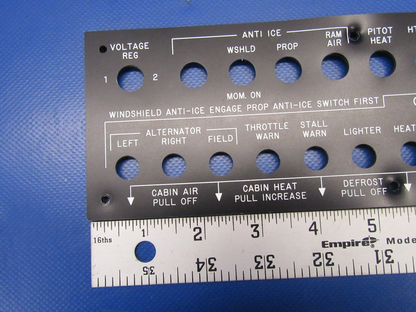 Beech D55 Baron Circuit Breaker Panel P/N 96-324127-3 (0717-11)
