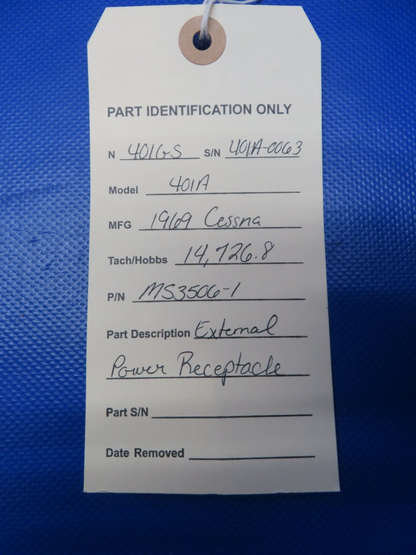 Cessna 401 / 401A External Power Receptacle P/N MS3506-1 (0124-168)
