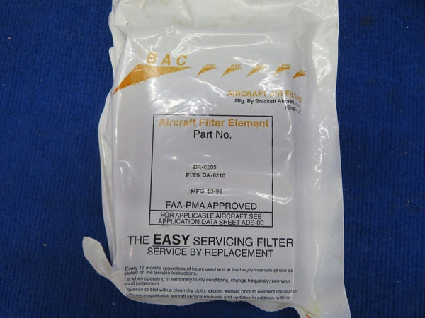 Brackett Air Filter Assy w/ Element and STC P/N BA-6210 NOS (0522-777)