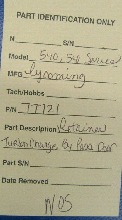 Lycoming 540, Series Retainer Turbo Charge By Pass Door 77721 NOS (0219-238)