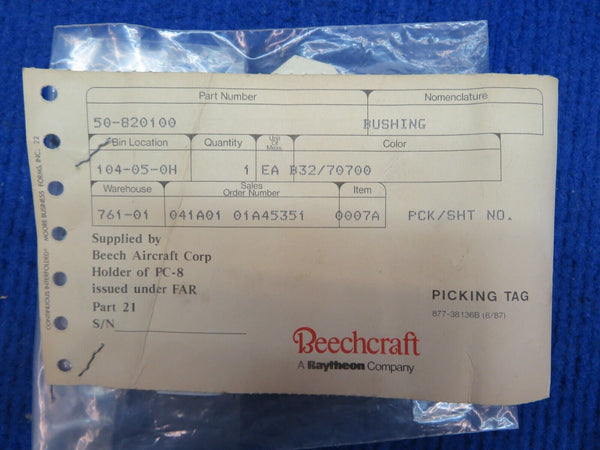 Beechcraft Shimmy Dampener Bushing P/N 50-820100 NOS (0622-697)